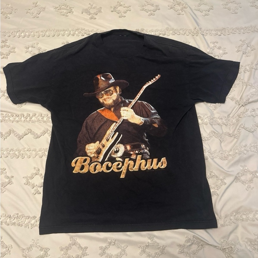 Hank Williams Jr Bocephus 2004 Y2K Black Double Sided Graphic T-shirt Men’s XL
